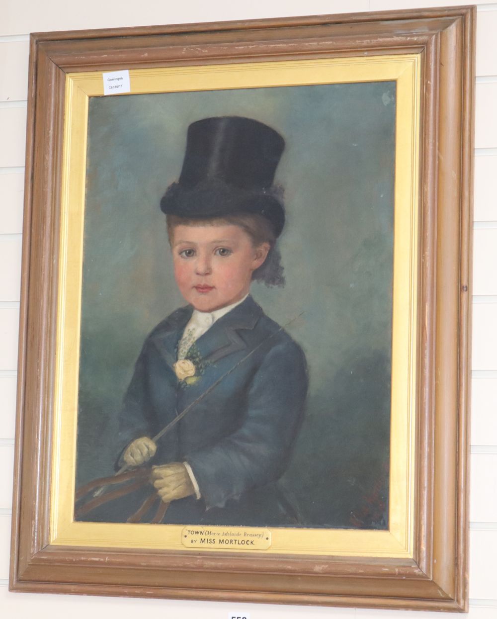 Miss Ethel Mortlock (died 1904), oil on canvas, Town (Marie Adelaide Brassey), signed and dated 1878, 60 x 45cm